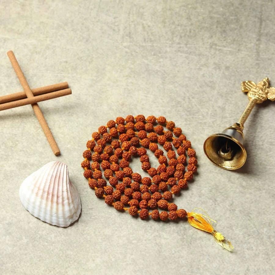 Sacred 108 Beads Rudraksha Japa Mala for Meditation & Prayer