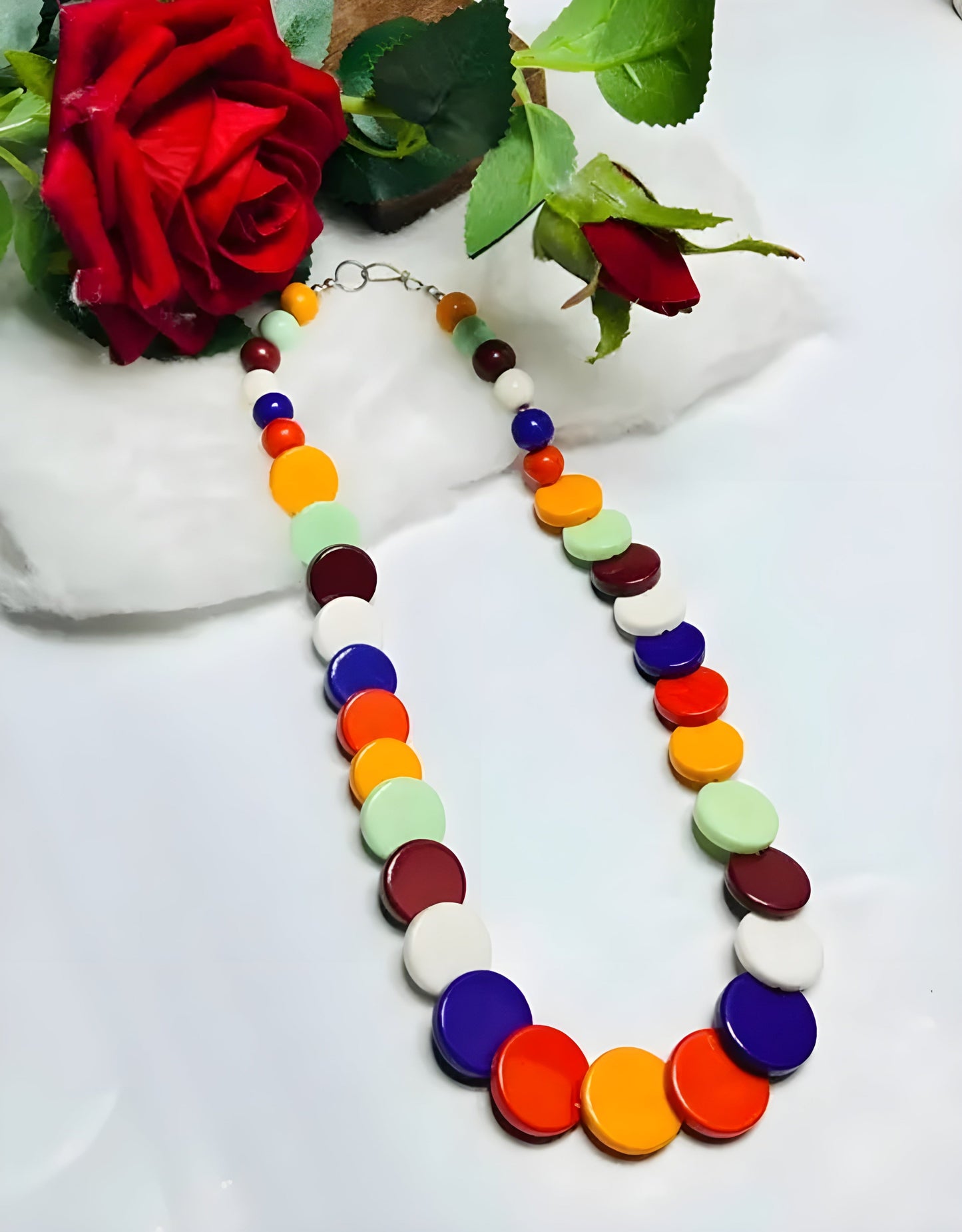 Vibrant Multi-Bead Necklace – Stylish & Playful Jewelry for Women & Girls