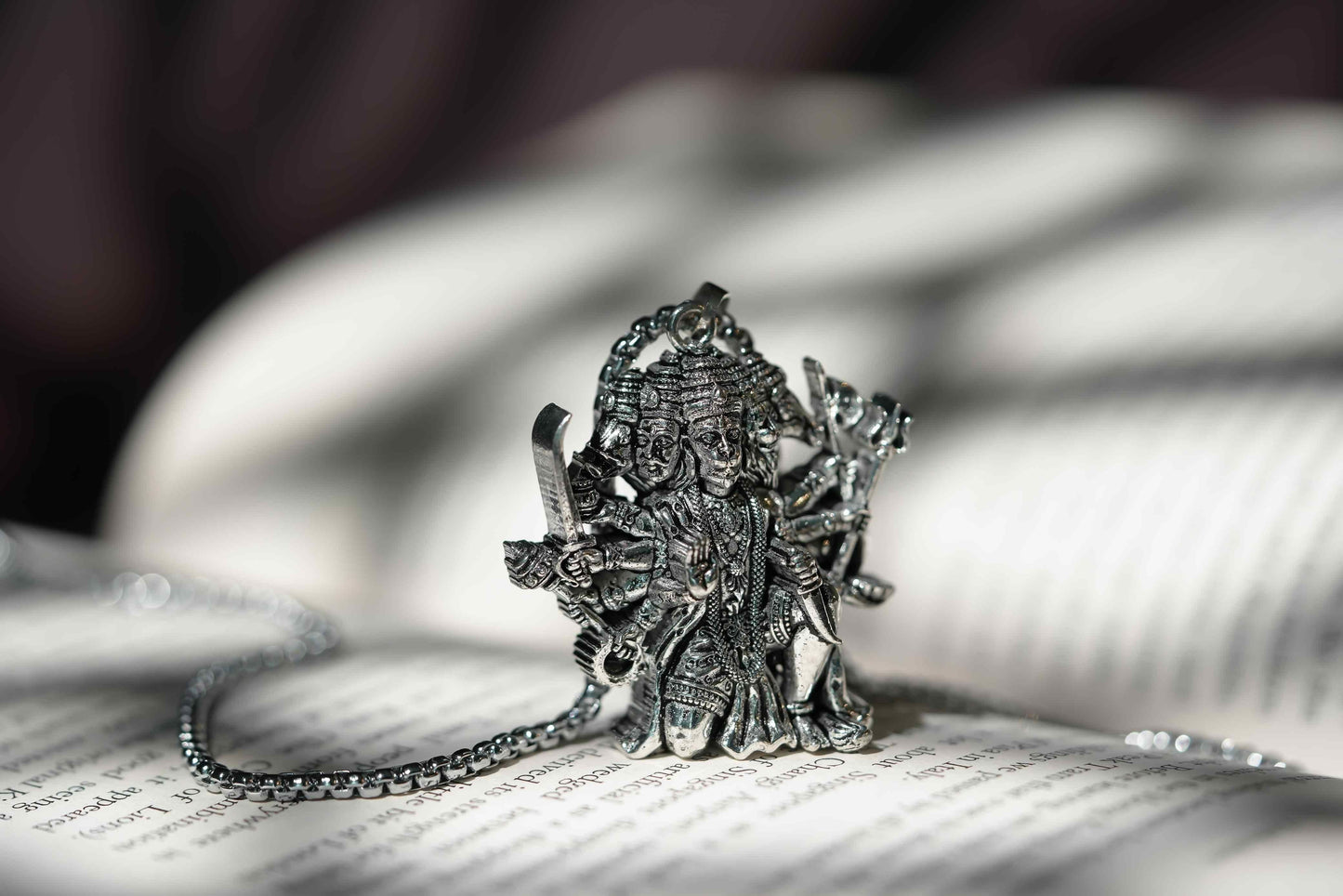 Divine Panchmukhi Hanuman Pendant with Silver-Plated Chain