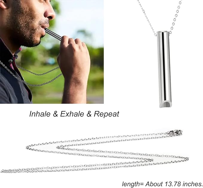 Stainless Steel Breathwork Necklace – Mindful Breathing Aid