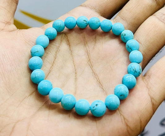 Elegant Turquoise Firoza Stone Beads Bracelet – Healing & Stylish